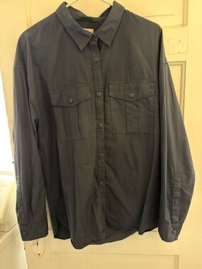 L.L. Bean Women’s Button-Down Utility Shirt in Navy